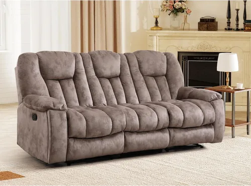 Miniatura 22 de EBELLO Silla reclinable manual con masaje y calor, sillón reclinable de tela suave para adultos con portavasos ocultos, bolsillo lateral, sofá