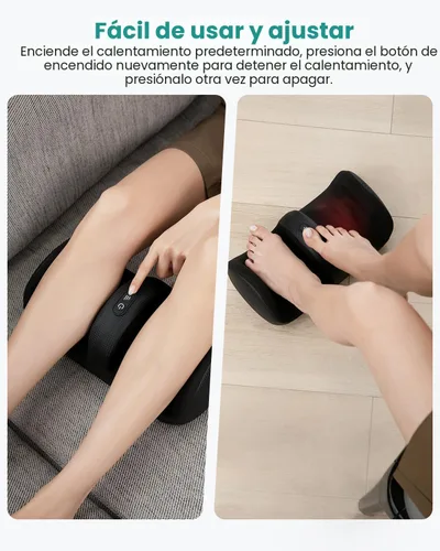 Miniatura 5 de Nekteck Masajeador de pies con calor y rodillo para pies, masajeador Shiatsu de pantorrilla y pierna para circulación y alivio del dolor