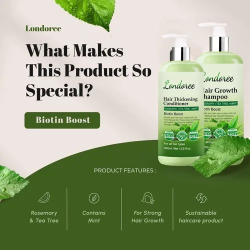 Miniatura 6 de Rosemary - Champú y acondicionador para el crecimiento del cabello adelgazante – Champú espesante de biotina para la pérdida del cabello, sin