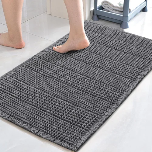 Miniatura 8 de H.VERSAILTEX Alfombra de baño de goma eva súper absorbente, alfombras de baño antideslizantes para piso de baño, alfombras de baño lavables a Crema