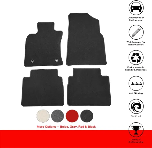 Miniatura 2 de IKON MOTORSPORTS, Alfombrillas compatibles con Toyota Camry 2018-2024, alfombra de nailon negro delantera y trasera, juego de 4 piezas, 2019 2020
