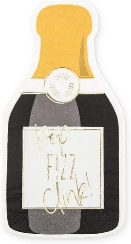 Weddingstar Servilletas de papel para fiestas especiales para ocasiones especiales, botella de champán, juego de 40 Dice