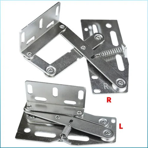 Miniatura 4 de SUUJI 2 bisagras de tijeras, bisagras de bandeja frontal para fregadero de cocina o cajón, organizador de gabinete de baño, acero niquelado
