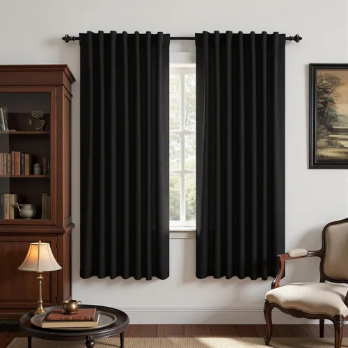 Miniatura 99 de KOUFALL - Cortinas de medio estilo francés de lino para ventana, juego de 2 cortinas cortas de 40 pulgadas de longitud, para privacidad, cortinas