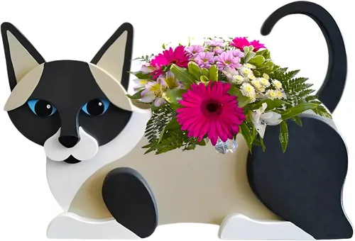 Miniatura 44 de Macetero de flores para perros, regalos para mujeres, bonitas macetas de PVC para perros, macetas para interiores y exteriores, maceta de jardín