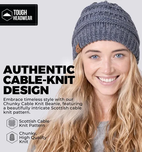 Miniatura 14 de Gorro de punto para mujer, cálido y suave, elástico, para clima frío de Tough Headwear