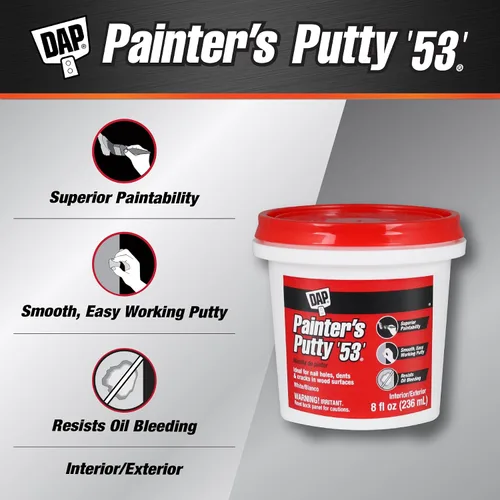 Miniatura 2 de DAP Painter's Masilla '53', blanca, 8 oz (7079812240)