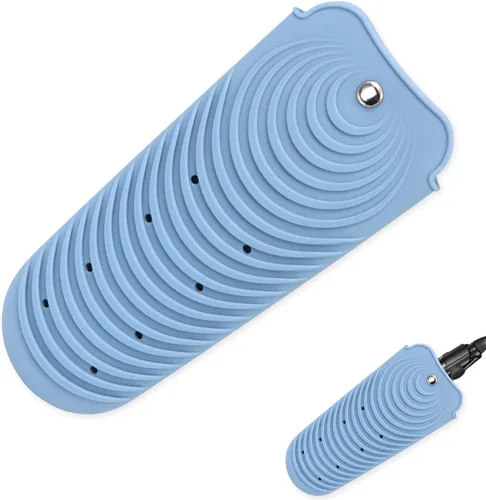 Funda de silicona aislante para alisador de cabello, funda antideslizante de viaje para rizar y planchar, soporte portátil para rizador y rizador de