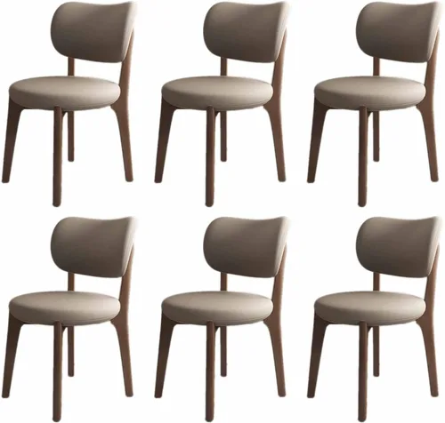Miniatura 22 de Juego de 2 sillas de comedor tapizadas de cuero suave, sillas de comedor de madera maciza, con asiento acolchado y patas de madera para cocina, sala