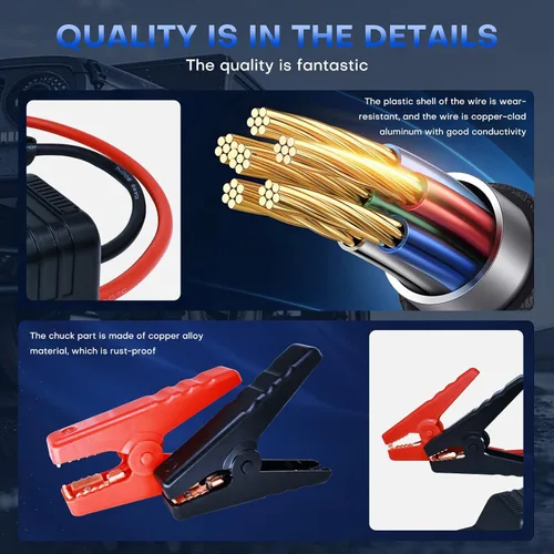 Miniatura 7 de EC5 - Abrazaderas de arranque inteligentes, EC5 Heavy Duty Jump Starter Automotive Booster Cables de repuesto abrazaderas de cocodrilo con pantalla
