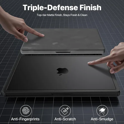 Miniatura 5 de Soonjet Anti-Crack para MacBook Pro de 14 pulgadas Funda 2025-2021 M5 M4 M3 M2 M1 Pro/Max 100% Color Oficial Funda Protectora de Carcasa Dura