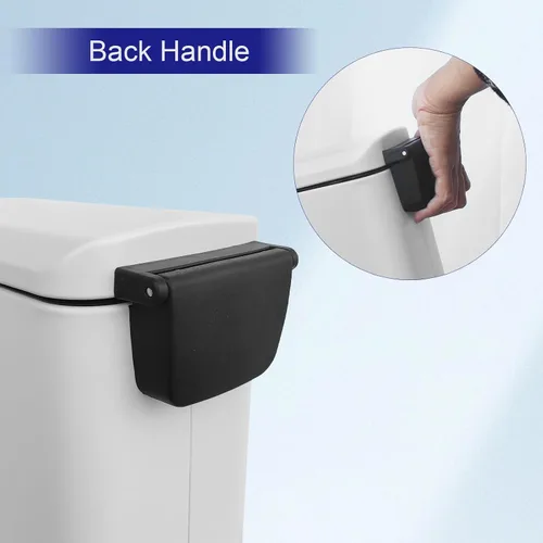 Miniatura 7 de Cubo de basura pequeño para baño con tapa, cubo de basura de 1.3 galones con cubo interior extraíble, cubo de basura delgado con tapa de cierre