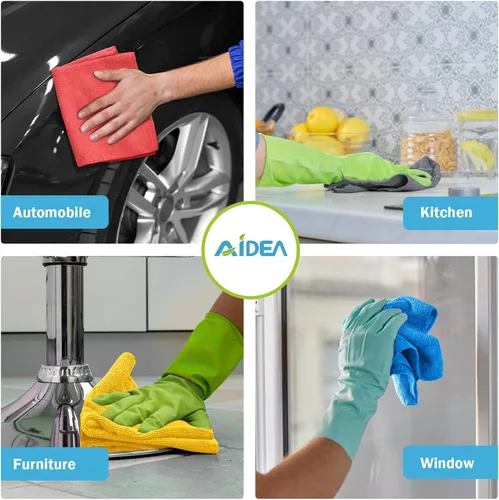 Miniatura 4 de AIDEA Microfiber Cleaning Cloth Blue-50PK, Soft Absorbent Shop Rags, Microfiber Towels for Cars, Kitchen Towels, Dusting Cloth for Home, Window
