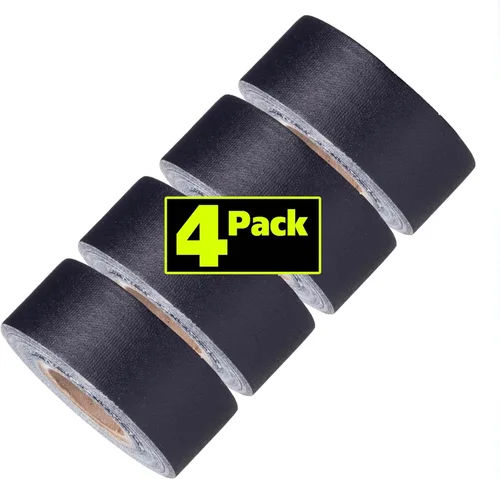 GafferPower - Mini rollos de cinta GafferPower de 1 pulgada x 8 yardas, paquete de 4 unidades, color negro, fabricado en los Estados Unidos, cinta