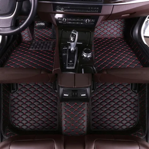 Miniatura 25 de Nuevas alfombrillas de coche personalizadas para Sedán, SUV, camioneta, alfombrillas de cuero para todo tipo de clima, Negro Alfombras para Carro
