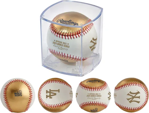 Rawlings | Campeones Oficiales de la Serie Mundial 2024 | Los Angeles Dodgers | Béisbol Conmemorativo | Múltiples Estilos Blanco/Oro | Cuero |