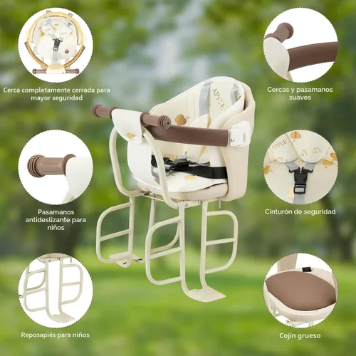 Miniatura 5 de Kid's Bike seat Rear Child Carrier Bike Chair for Bicycle Kids seat for Children 2~4 Years,Weight 55 lbs blanco (Rear Mounted Off White)