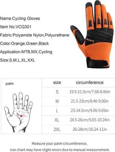 Miniatura 8 de VXW Guantes de bicicleta de montaña para hombre, guantes de ciclismo para nudillos, pantalla táctil transpirable para MTB Motocross Racing Dirtbike