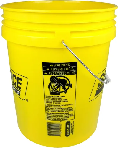 Miniatura 2 de Seachoice Cubo de plástico de 5 galones con mango de metal, amarillo