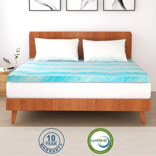 Miniatura 2 de Cubrecolchón de espuma viscoelástica de gel de 2 pulgadas para cama de tamaño individual