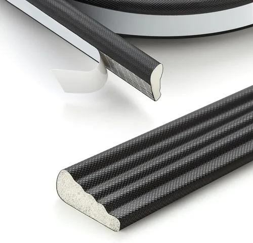 196 Pulgadas de Cinta de Sellado Autoadhesiva en Forma de Cuña para Puerta y Ventana - Aislamiento Insonorizante, Cinta de Espuma para Prevenir Negro