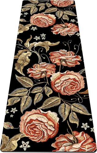 Miniatura 17 de nuveti Alfombrilla de yoga con estampado extra grueso de elastómero termoplástico antideslizante con bolsa de transporte, 72 x 24 pulgadas, extra