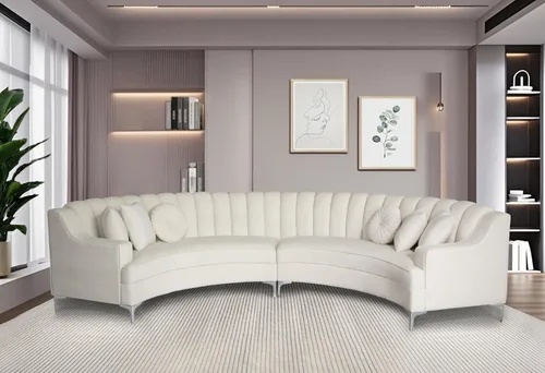 Miniatura 5 de Legend Vansen L - Sofá de terciopelo semicircular de 141.34 pulgadas, sofá seccional curvado de gran tamaño para sala de estar, oficina, apartamento