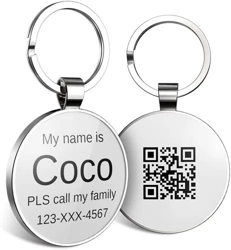 Etiqueta para mascotas con código QR, etiquetas de identificación personalizadas para perros y gatos - Gratis en línea y escaneo QR Reciba correo