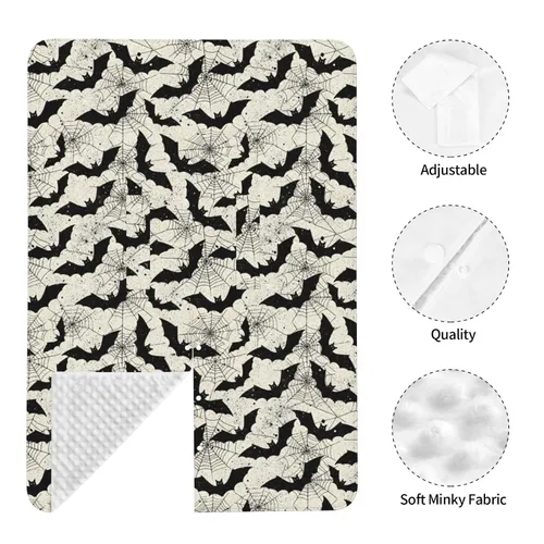 Miniatura 3 de Cubierta de lactancia para asiento de coche de bebé de murciélago negro, cubierta de lactancia para recién nacido, manta para regalo de ducha