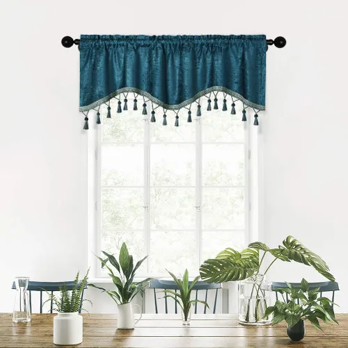 Miniatura 27 de Cortinas de doble cara de felpilla para cortina de cocina, cenefa para sala de estar