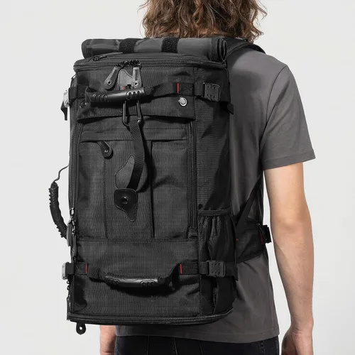 Miniatura 8 de YOUMIAN Mochila de gran capacidad para viajes, senderismo, deportes, bolsa de lona convertible duradera para portátil y avión