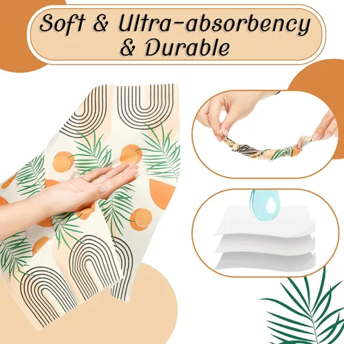 Miniatura 3 de Sinmoe Paquete de 100 toallas de mano de papel floral para baño, servilletas desechables para tocador, toallas de papel decorativas, servilletas