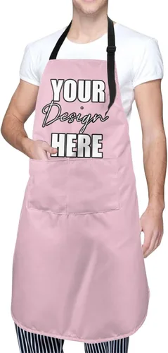 Miniatura 9 de AmaPark Delantal personalizado impermeable con bolsillos personalizados divertidos delantales de chef para cocinero Jaspeado Oscuro
