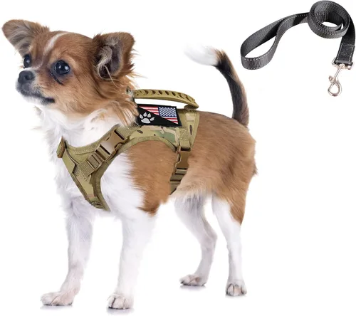 Miniatura 7 de Arnés táctico para perro, chaleco táctico para cachorros, con mango de goma, K9, ajustable y militar, chaleco para mascotas, arnés
