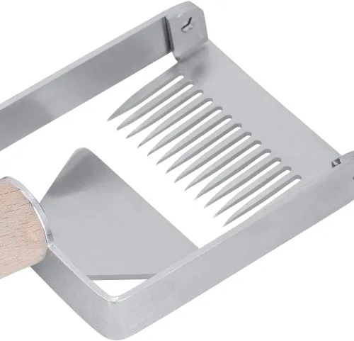 Miniatura 6 de TOPINCN Miel destaponamiento raspador acero inoxidable panal miel tenedor cuchillo Uncapper apicultura herramienta raspador colmena mango de madera