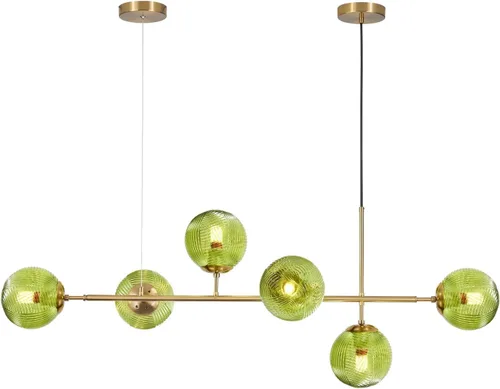 Miniatura 17 de KCO Lámpara colgante moderna de cristal de leche plateado de 6 luces, accesorio de lámpara colgante, candelabro, candelabro de níquel cepillado