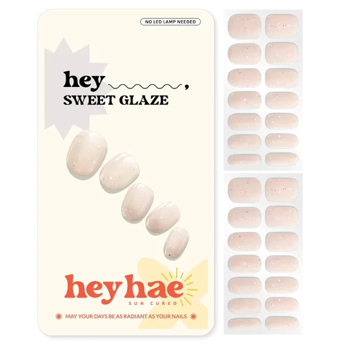 Miniatura 22 de Heyhae Paquete surtido de tiras de uñas de gel semicuradas (paquete de 4) No necesita lámpara LED Fácil de aplicar y quitar, calidad de salón