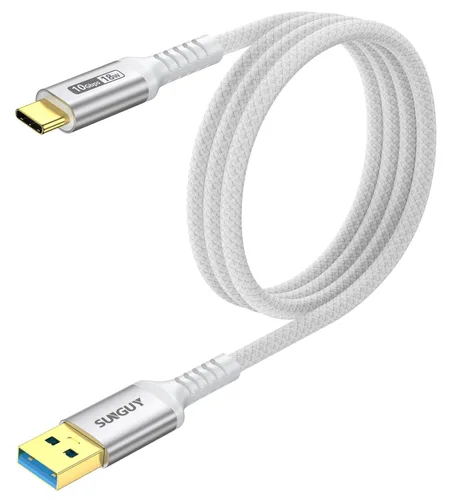 Miniatura 20 de SUNGUY Cable USB C para Android Auto de 10 Gbps, 1.5 pies 3A USB 3.1 Gen 2, carga rápida y transferencia de datos, cable USB C CarPlay, compatible