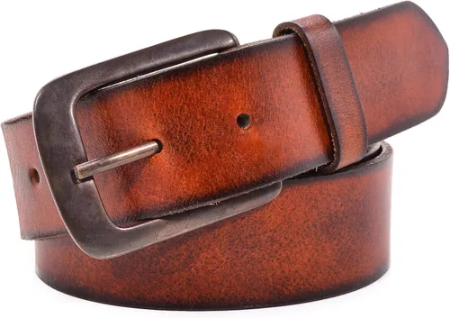 Miniatura 3 de PUZO Cinturón de cuero de grano completo de 1.496in de ancho para hombre
