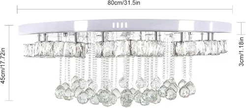 Miniatura 4 de OUKANING Lámparas de araña de cristal modernas para sala de estar, lámparas grandes para dormitorio, lámpara de techo empotrada para vestíbulo