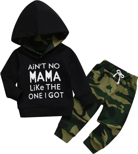 Miniatura 2 de Eghunooy Conjunto de ropa de manga larga con capucha y pantalones para bebé