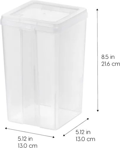 Miniatura 4 de IRIS USA - Contenedores de almacenamiento verticales de plástico con tapa abatible para despensa, hogar, oficina, organización, tamaño mediano