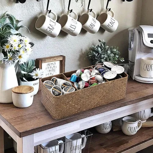Miniatura 4 de ELLDOO Soporte para cápsulas de café, organizador de cápsulas de café de gran capacidad para cápsulas K Cup Nespresso, cesta de almacenamiento