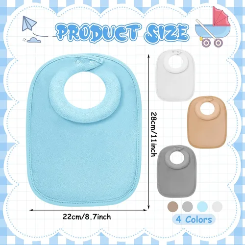 Miniatura 4 de Twistover Baberos para recién nacidos, baberos de alimentación para babear y dentición, cómodo babero para bebé con cuello absorbente acolchado