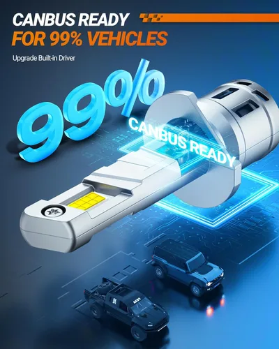 Miniatura 6 de Bombillas SEALIGHT H1, 30000 lm 6500 K Bombillas antiniebla H1 con ventilador de refrigeración, tamaño 1:1 mini para vehículos todo terreno ATV/UTV