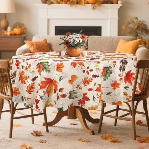 Miniatura 7 de Mantel rectangular de ramas de pájaros de otoño impermeable, mantel de hojas de arce resistente a las manchas, mantel lavable para decoración