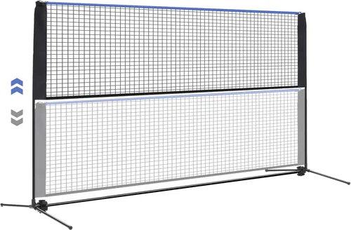 Miniatura 10 de NEWBULIG Juego de red de bádminton portátil, 10FT/14FT/17FT de ancho, altura ajustable, red multideportiva para pickleball, tenis, voleibol, fútbol