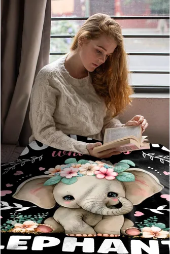 Miniatura 5 de Manta de elefante, regalos de elefante para mujeres y niñas, manta de franela suave, acogedora y ligera para sofá y cama, tamaño XS, 40 x 30