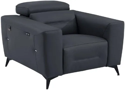 Miniatura 19 de BlackJack Furniture Ferrara - Sofá reclinable de cuero italiano de grano superior con puertos USB para cargar dispositivos, reposacabezas ajustables