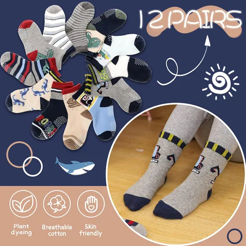 Miniatura 6 de Calcetines de agarre para bebés y niños calcetines de algodón antideslizantes y antideslizantes